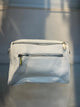White Textured Vegan Leather Sling Bag | Zip Pocket-02 image 3