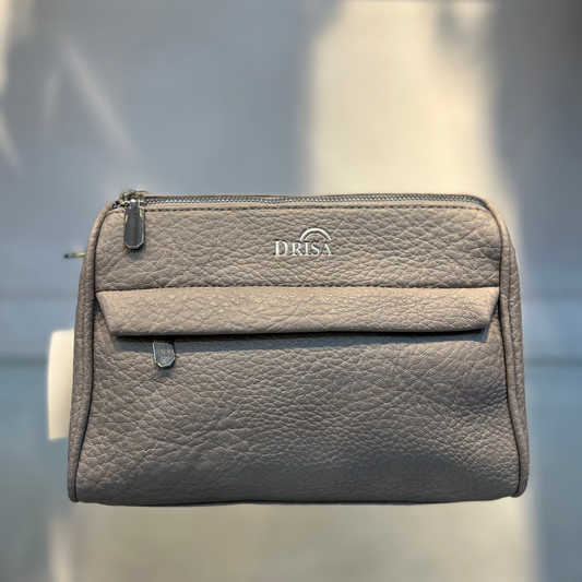 Greay Textured Vegan Leather Sling Bag | Zip Pocket-02