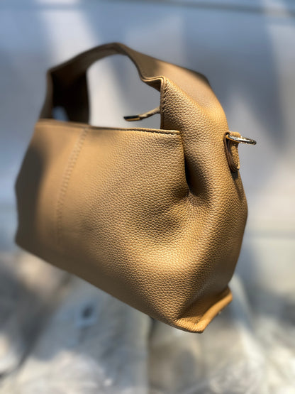 Premium Vegan Leather Khakhi Sling Vanilla Handbag