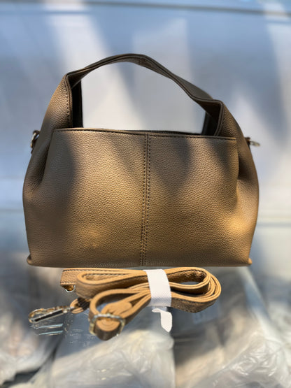Premium Vegan Leather Khakhi Sling Vanilla Handbag