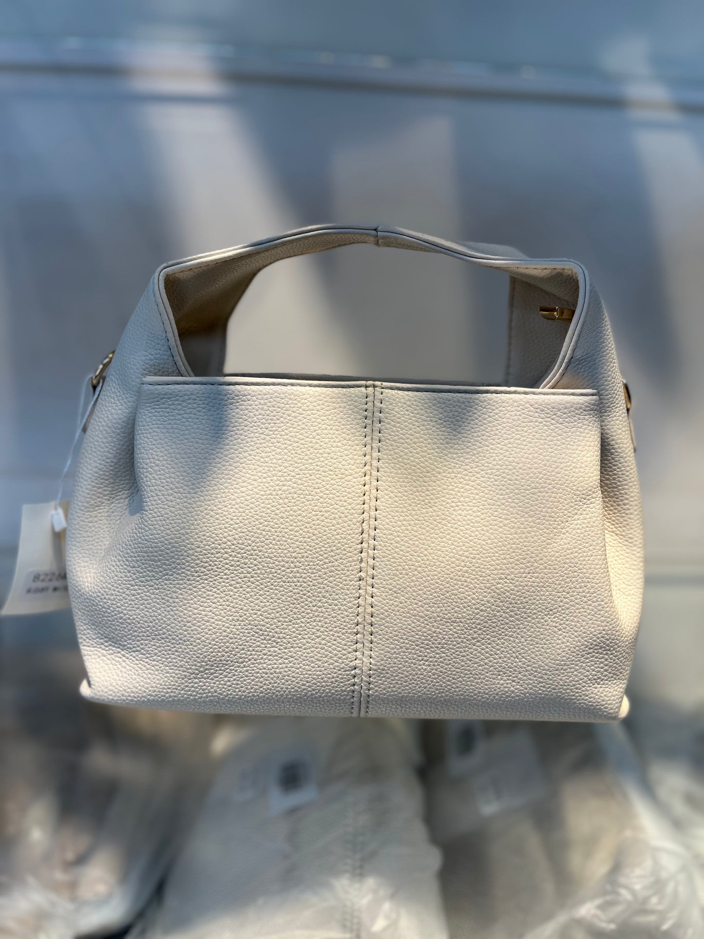 Premium Vegan Leather Off White Sling Vanilla Handbag