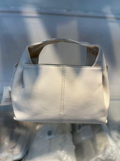 Premium Vegan Leather Off White Sling Vanilla Handbag