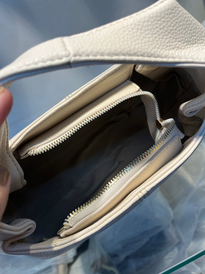 Premium Vegan Leather Off White Sling Vanilla Handbag