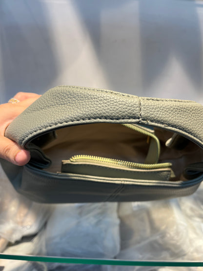 Premium Vegan Leather Olive Green Sling Vanilla Handbag