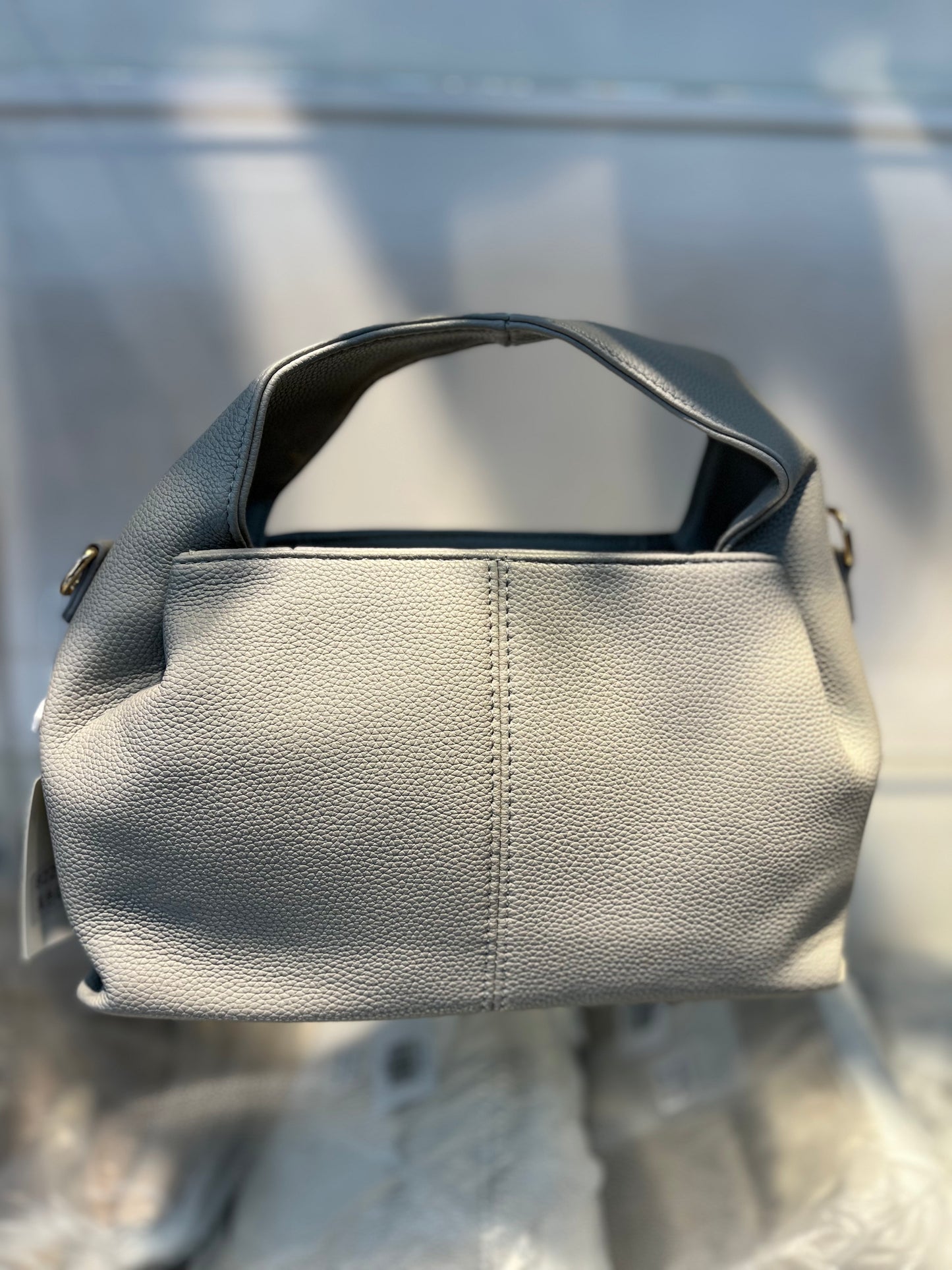 Premium Vegan Leather Grey Sling Vanilla Handbag