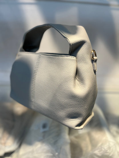 Premium Vegan Leather Grey Sling Vanilla Handbag