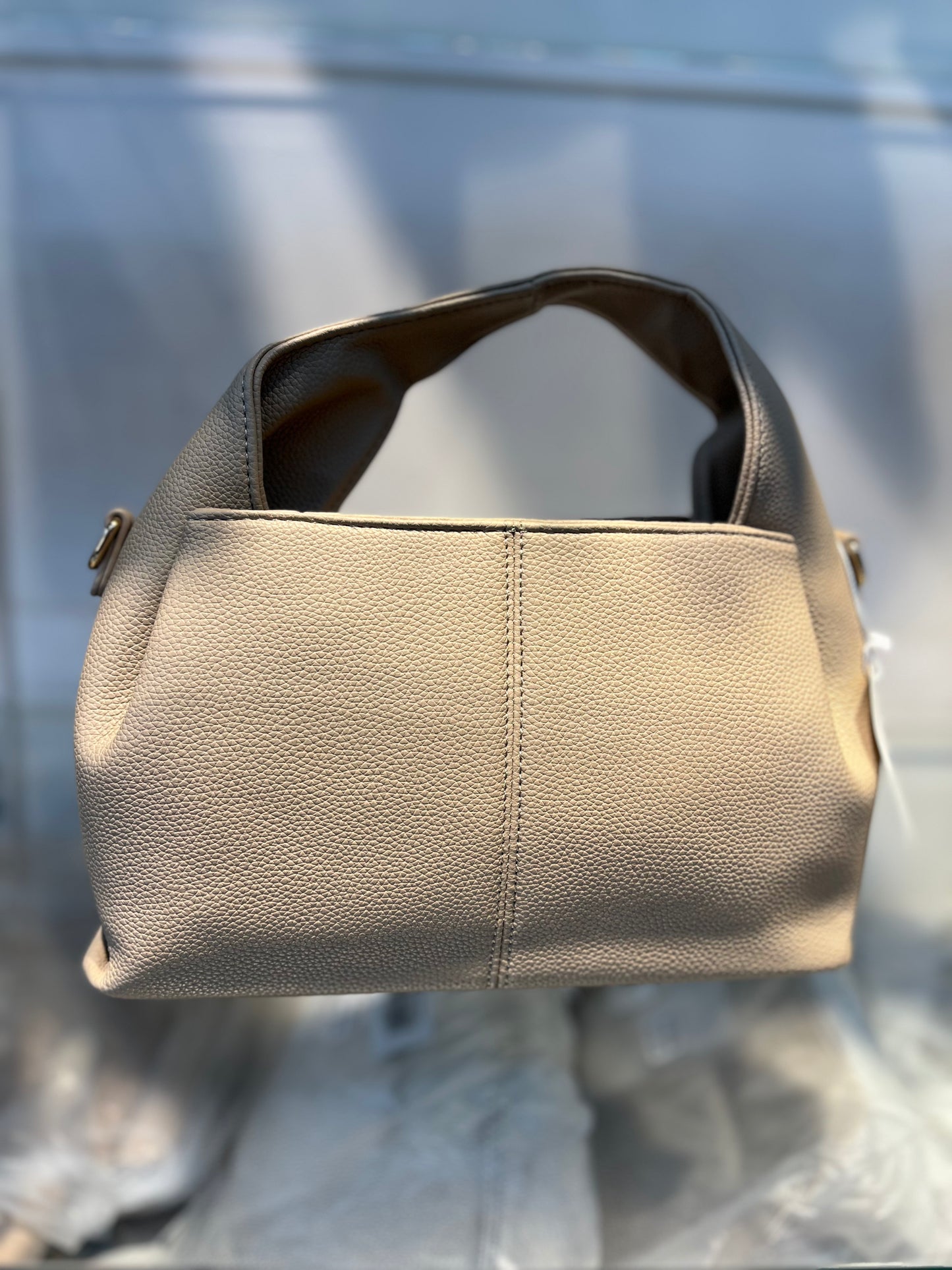Premium Vegan Leather Beige Sling Vanilla Handbag
