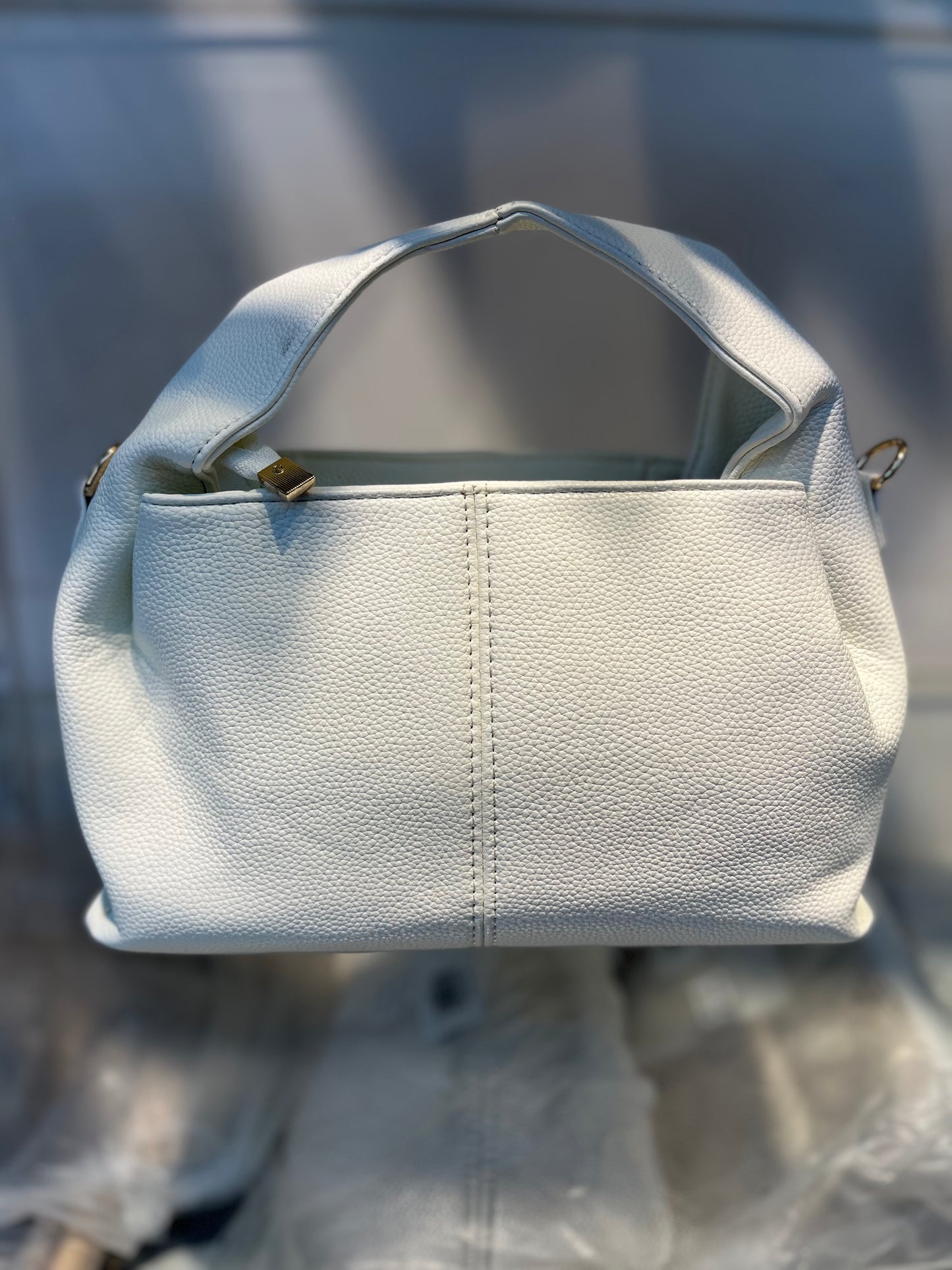 Premium Vegan Leather White Sling Vanilla Handbag