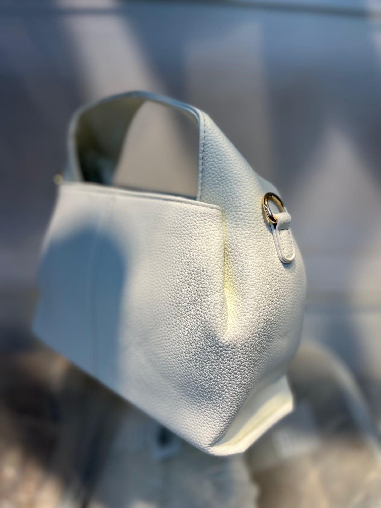 Premium Vegan Leather White Sling Vanilla Handbag