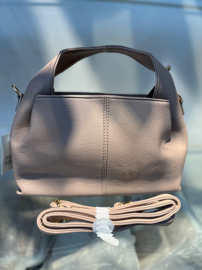 Premium Vegan Leather Pink Sling Vanilla Handbag