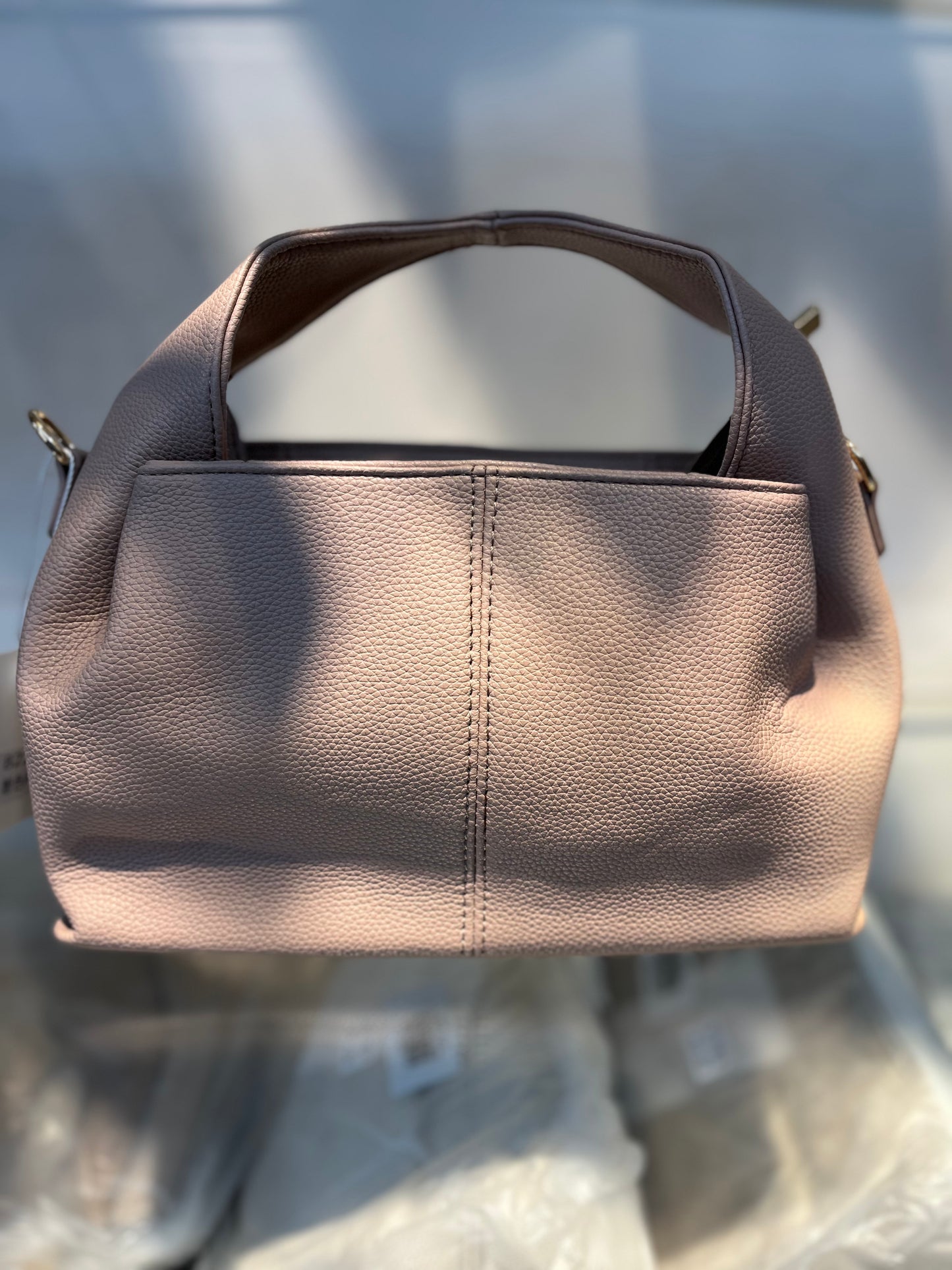 Premium Vegan Leather Pink Sling Vanilla Handbag