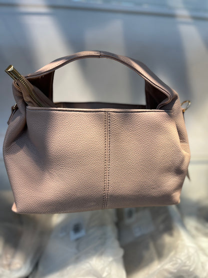 Premium Vegan Leather Pink Sling Vanilla Handbag
