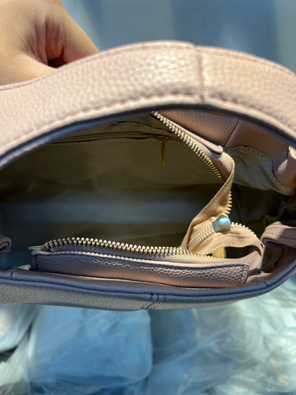 Premium Vegan Leather Pink Sling Vanilla Handbag