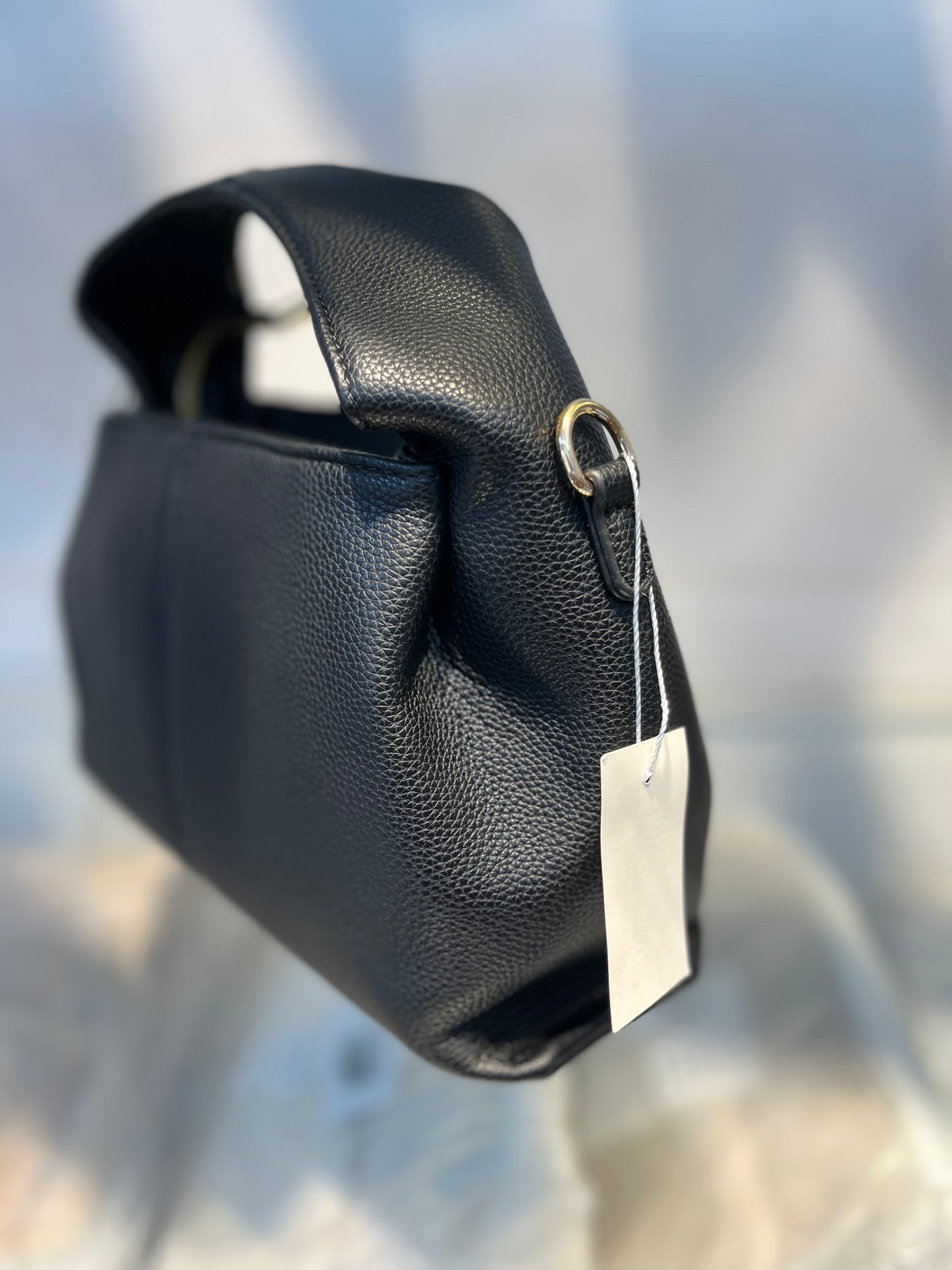 Premium Vegan Leather Black Sling Vanilla Handbag