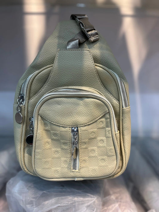 Premium Soft Vegan Leather Chest Bag – Electric Lime Green Crossbody Sling for Travel & Active Lifestyles