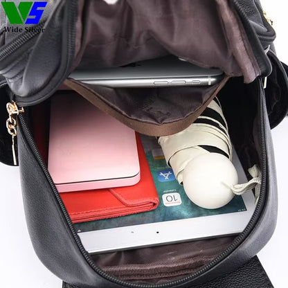 Water-Resistant Black Backpack with Imported Matte Fabric