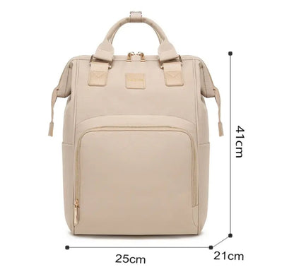 Luxe Imported Satin Water-Resistant Commuter Backpack with Thermal & Smart Storage Beige