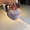 Rose Gold Dazzle Heart Clutch | Crystal Fringe Party Handbag