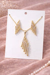 Dazzling Waterfall Zirconia Pendant & Earrings Set | Premium Gold Plated Luxury