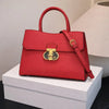 Signature Saffiano | Elegant Trapezoid Top-Handle Satchel in Crimson Red