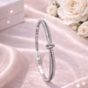 Eternal Bond Double-Band Love Knot Bangle Silver