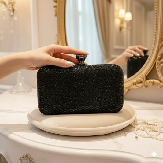 Glam and Shine: The Black Evening Clutch