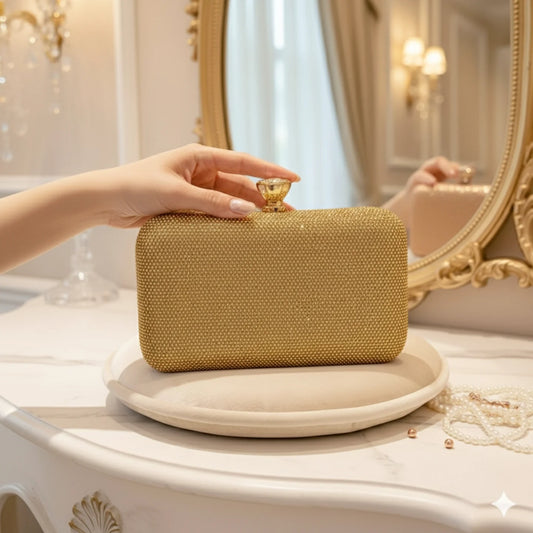 Glam and Shine: The Gold Evening Clutch