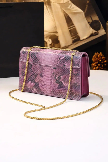 The Pantheon Vegan Python Sling in Royal Orchid