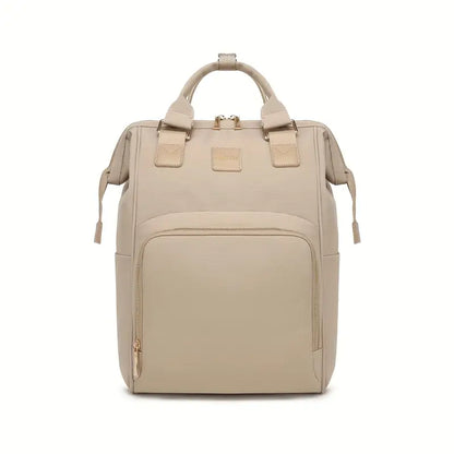 Luxe Imported Satin Water-Resistant Commuter Backpack with Thermal & Smart Storage Beige