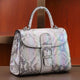 Premium Vegan Crocodile-Embossed Silver Sling Handbag with Buckle Handle image 4