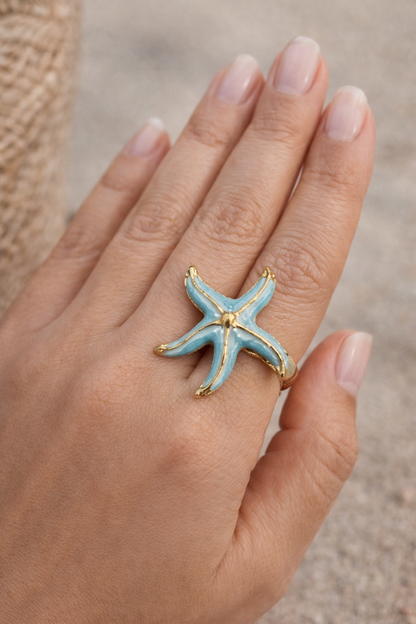 Azure Tide: The Blue Starfish Jewelry Combo