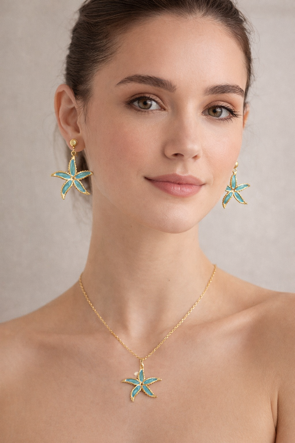 Azure Tide: The Blue Starfish Jewelry Combo