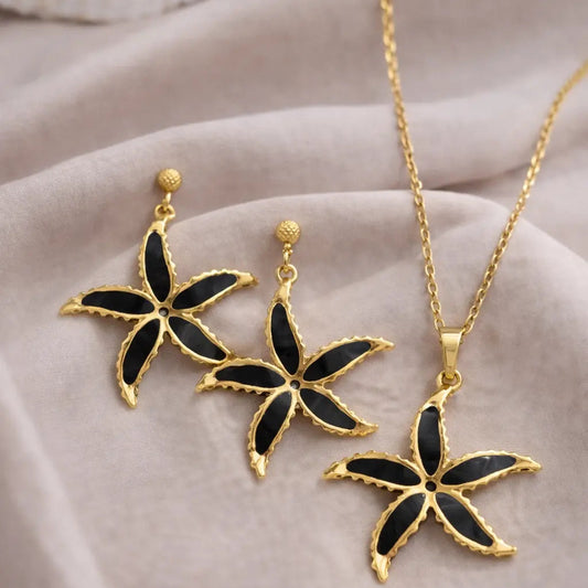 Midnight Star: The Onyx Starfish Jewelry Combo