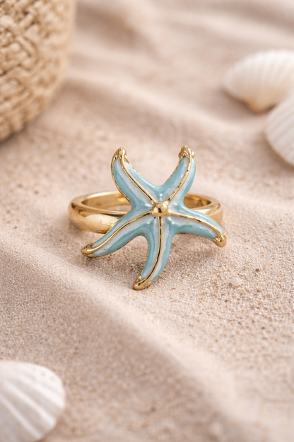 Azure Tide: The Blue Starfish Jewelry Combo