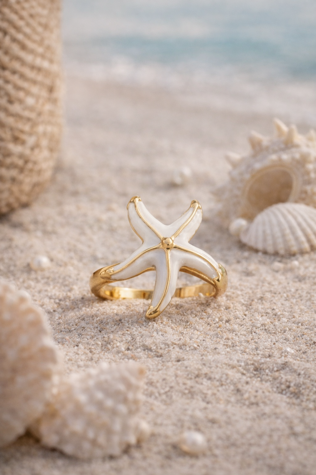 Oceanic Elegance: The White Starfish Jewelry Combo