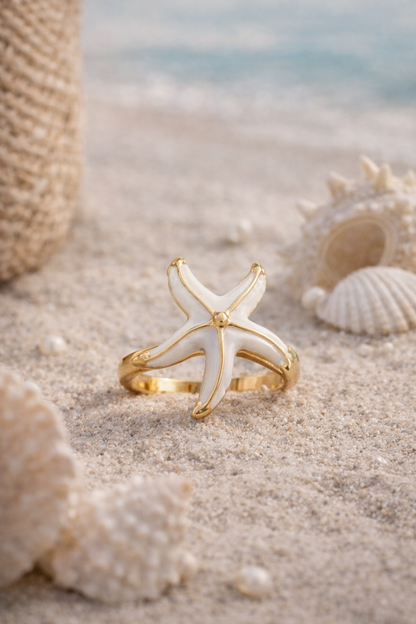 Oceanic Elegance: The White Starfish Jewelry Combo
